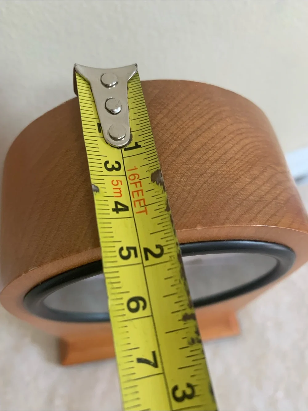 SUCCESS Wooden Desk Clock with Purple Scenic Face
